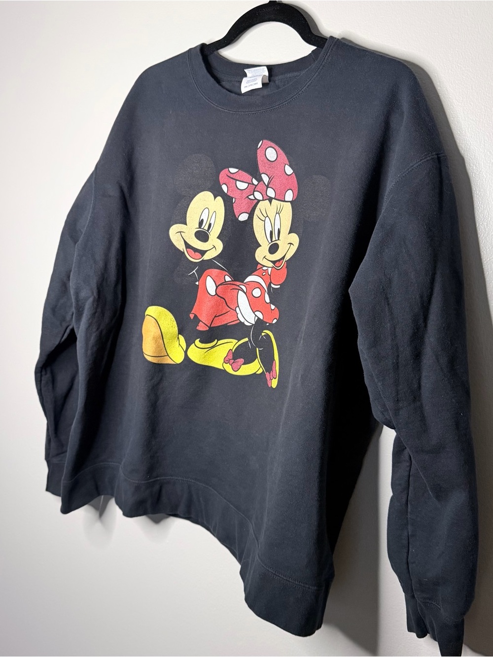Disney Black Sweatshirt with Mickey & Minnie Graphic